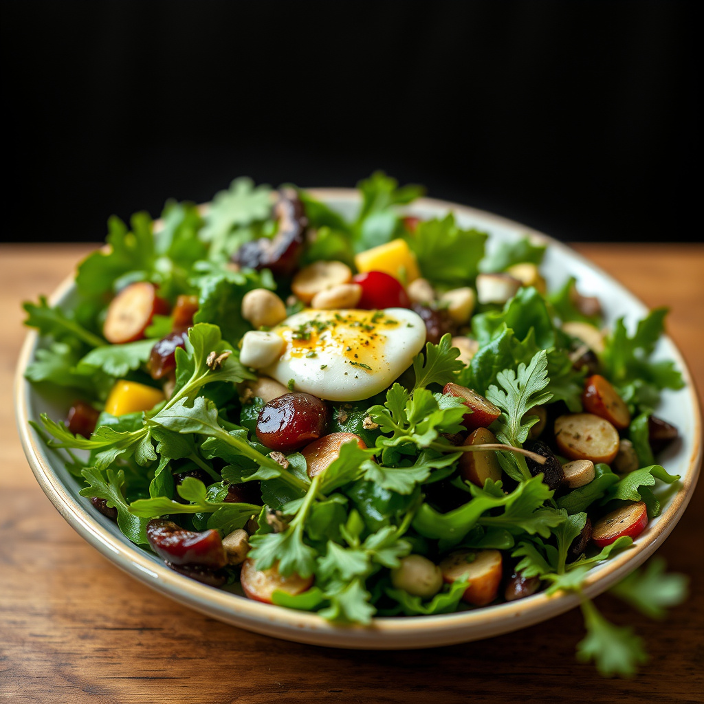 Grønn salat og Napa-vinagrette