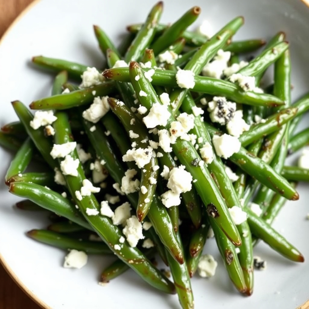 Grønne bønner med blåmuggost