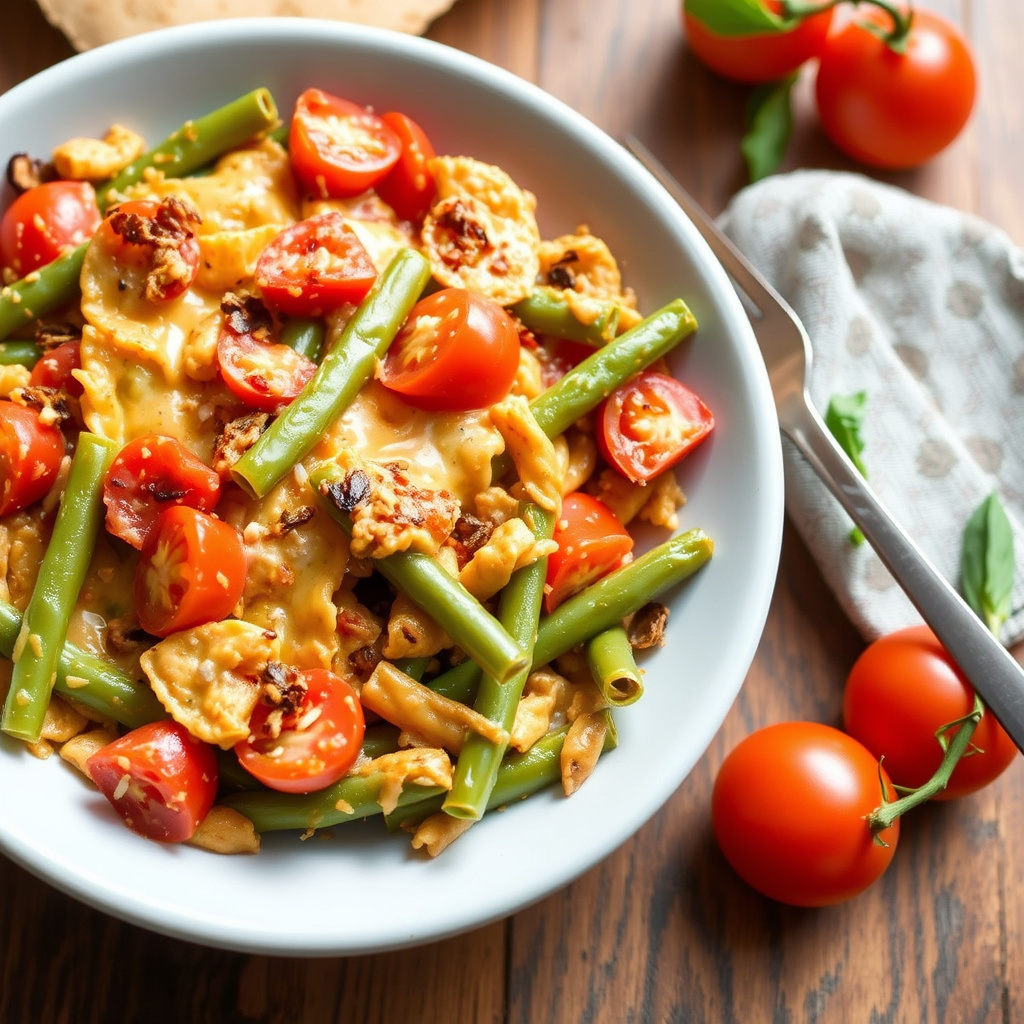 Grønne bønner og tomatgryte