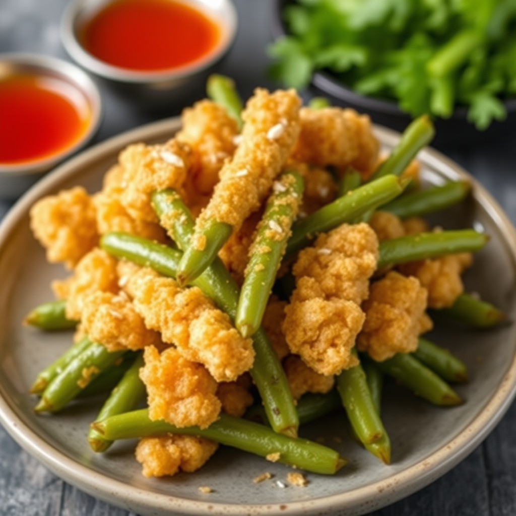 Grønne bønner tempura