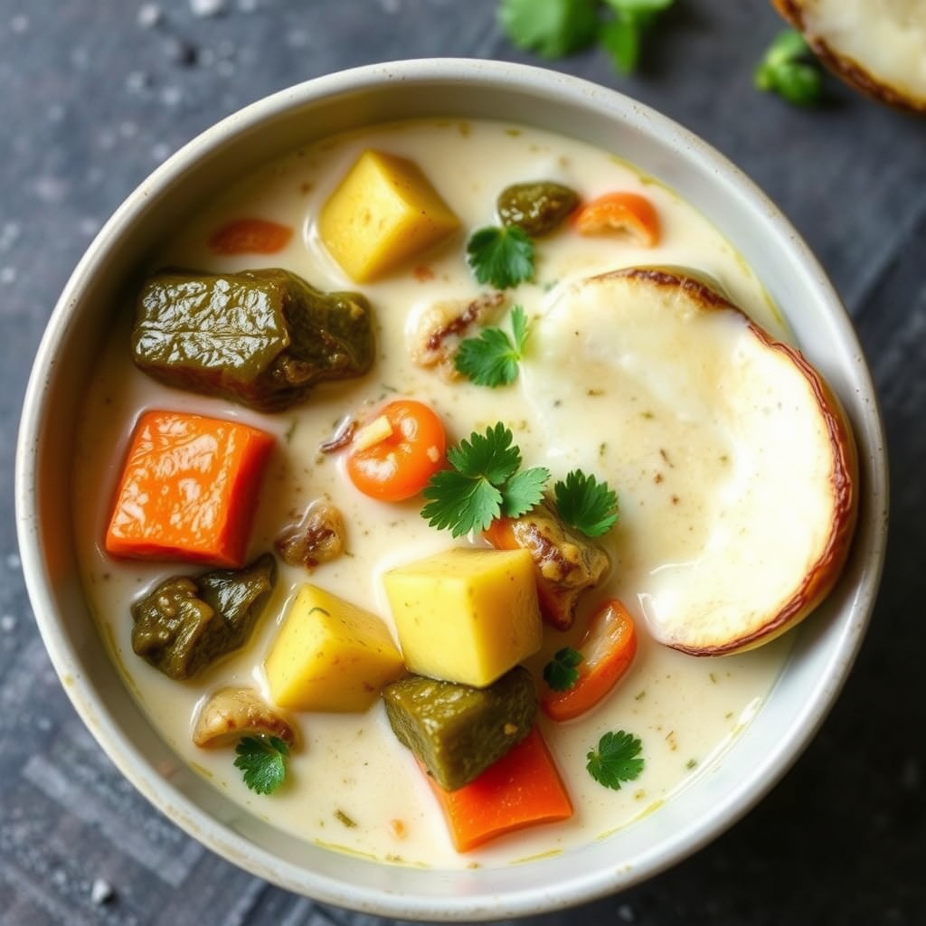 Grønnsaker i krydret kokosmelk