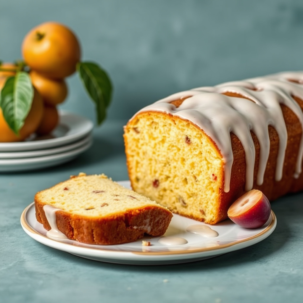 Guava formkake med krem og kompott