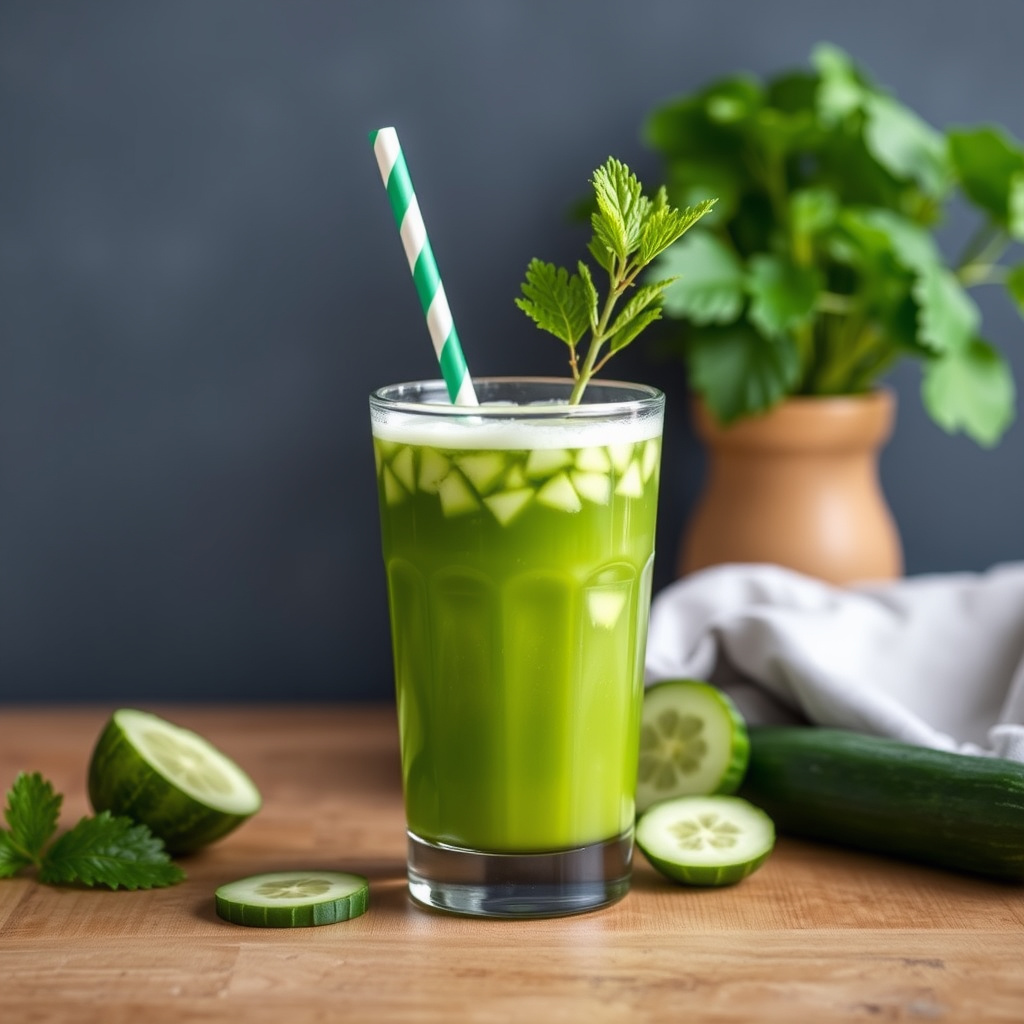 Gulgrønn agurksaft