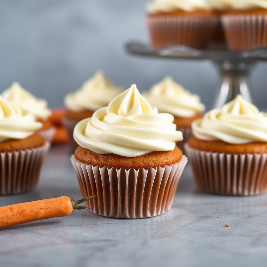 Gulrotcupcakes med kremostglasur