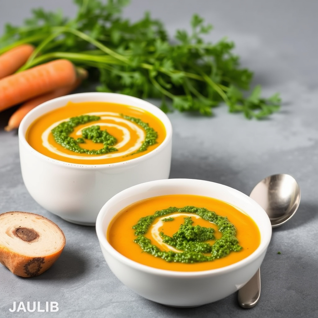 Gulrotsuppe med dillpesto