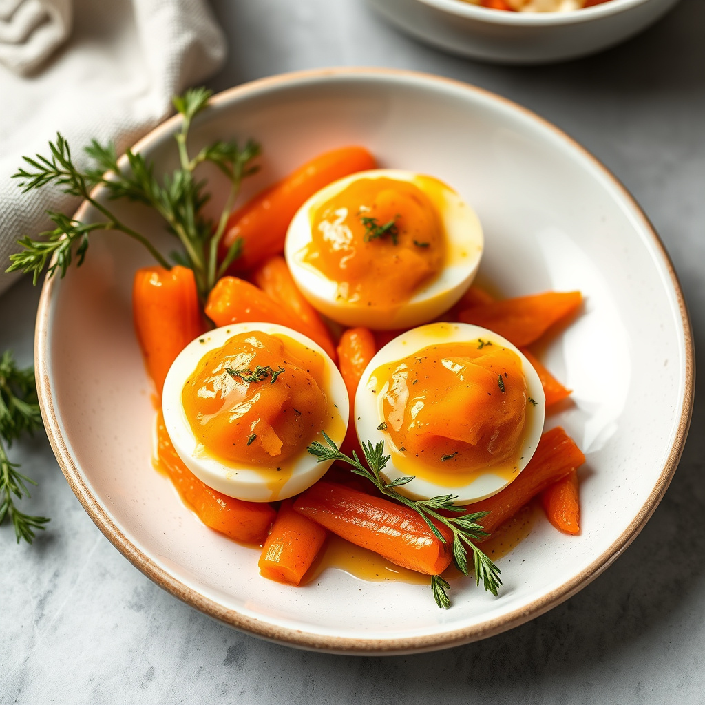 Gylne syltede egg med gulrøtter