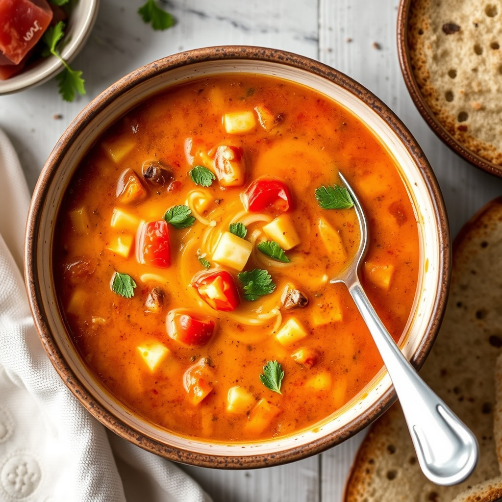 Hagegrønnsakssuppe med ost