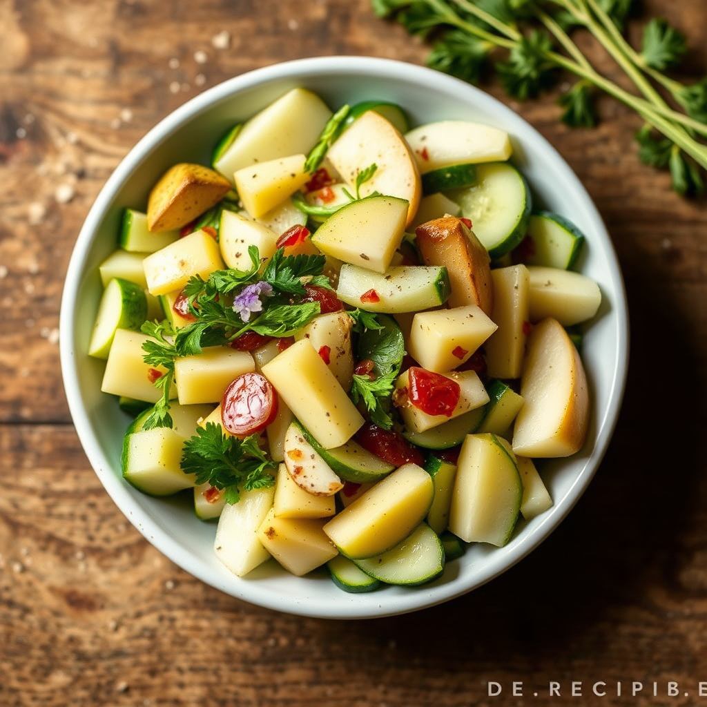 Hakket agurksalat med pære og fennikel