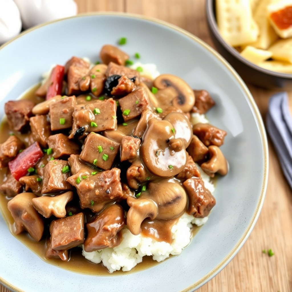 Hakket biff med soppsaus