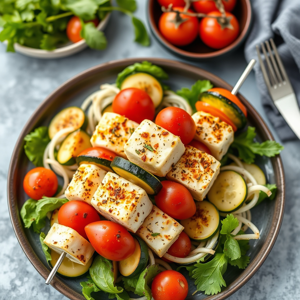 Kveitespyd med squash og cherrytomater