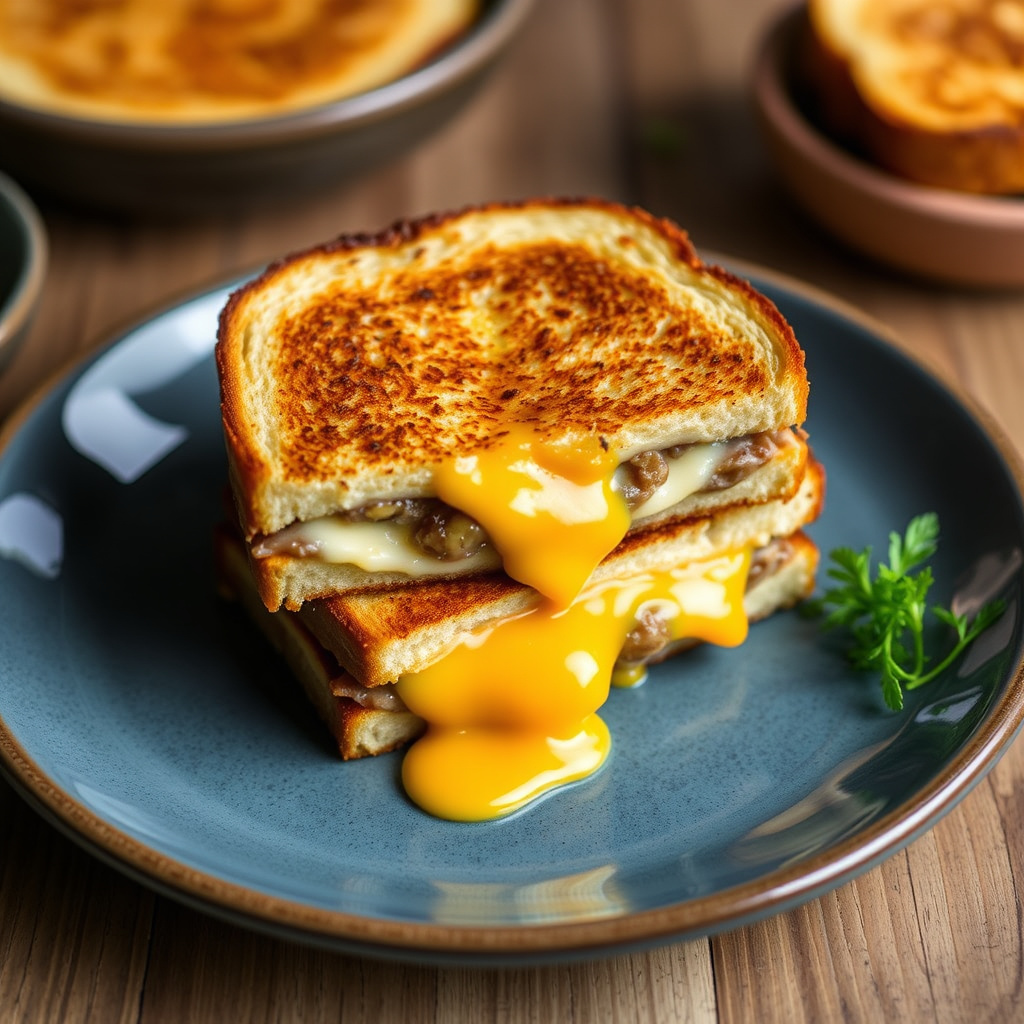 Hangover Toad-in-the-Hole Grilled Cheese Sandwich