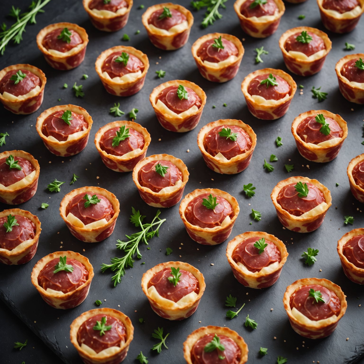 Salamikopper med spinat- og artisjokkdip