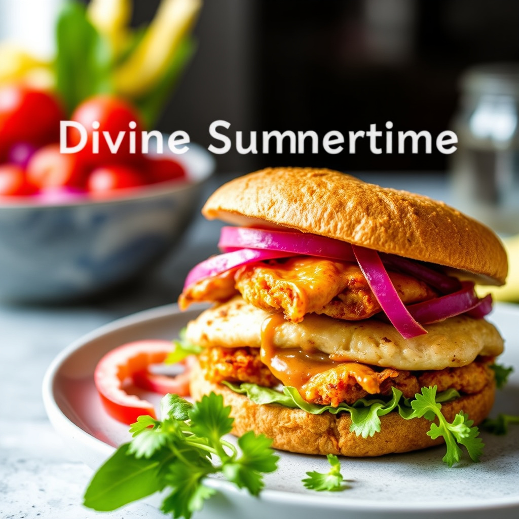 Hellige sommerlige kyllingburger