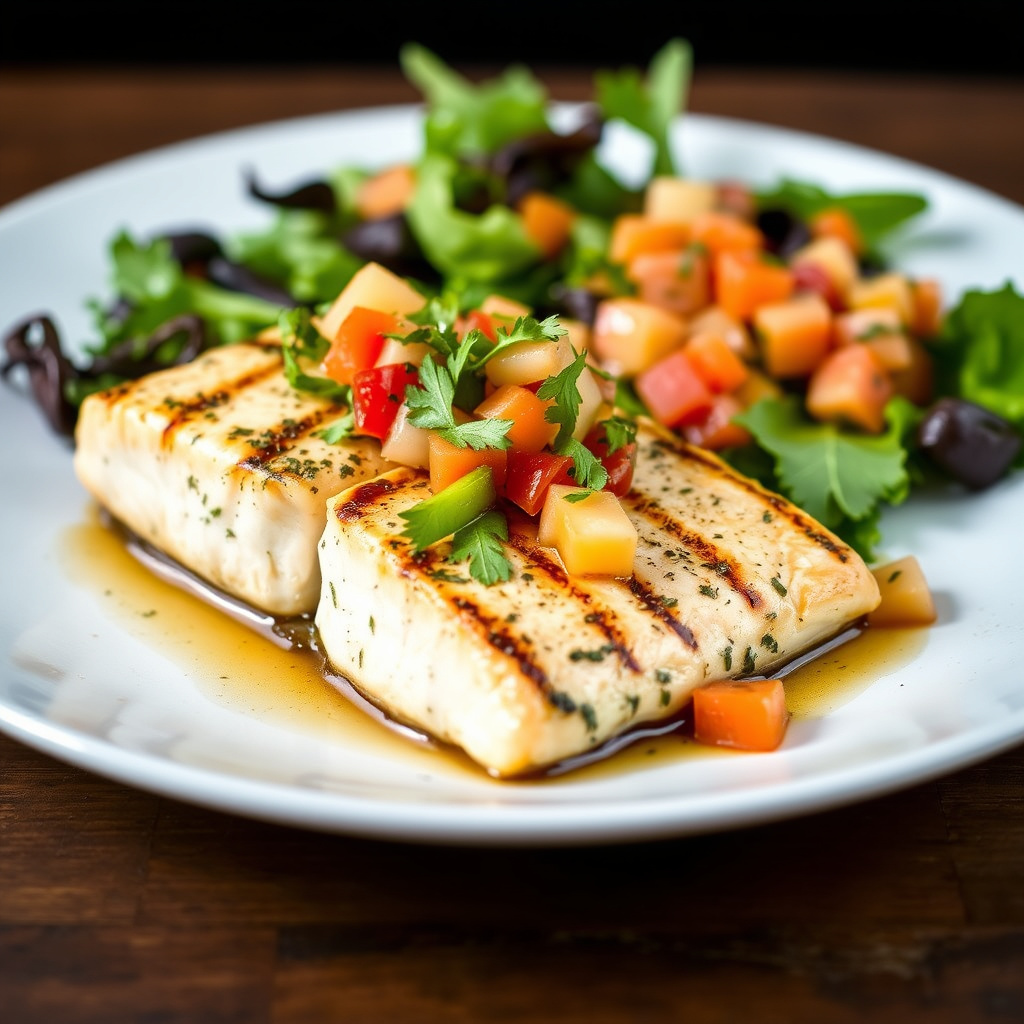 Herbgrillet laks med papaya-chili salsa