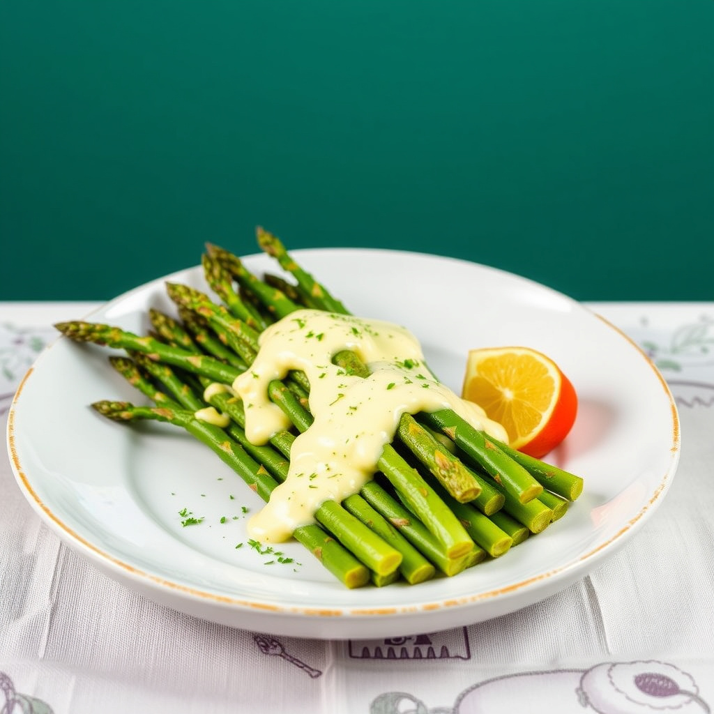 Het asparges med hollandaisesaus