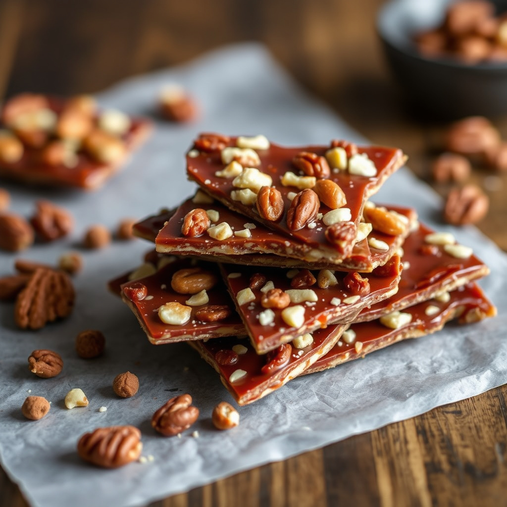 Het og søt nøttekaramell