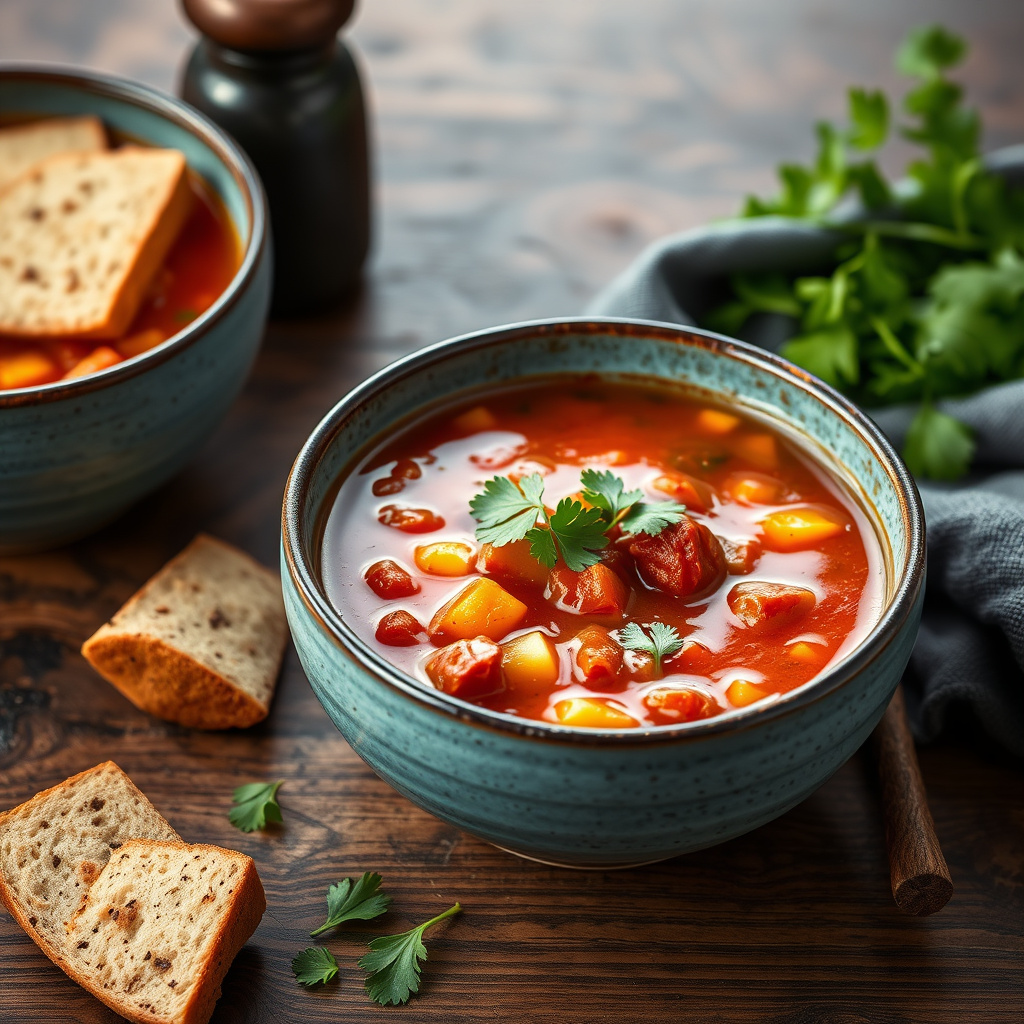 Het senegalesisk suppe med koriander