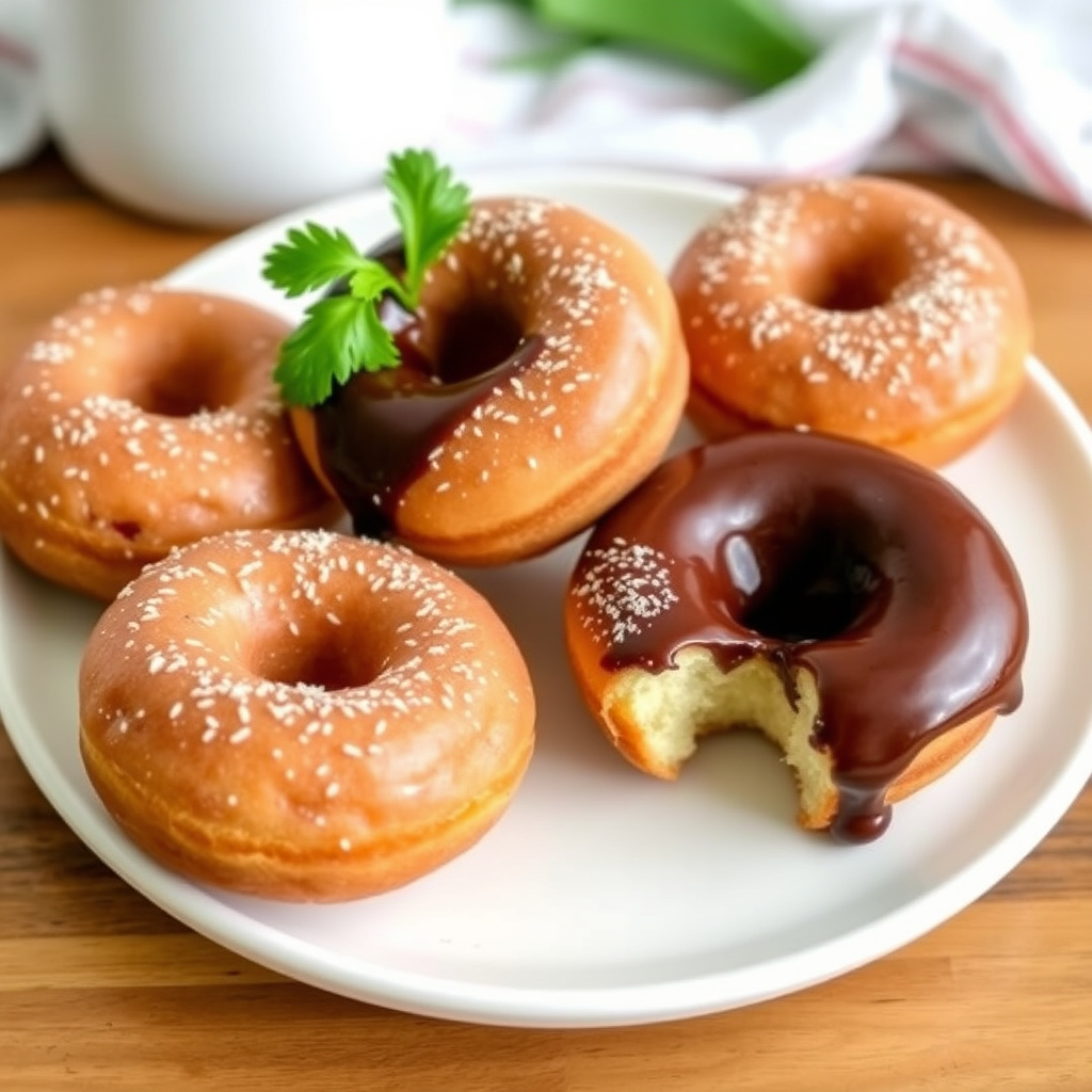Hjemmelagde donuts med meksikansk sjokoladesaus
