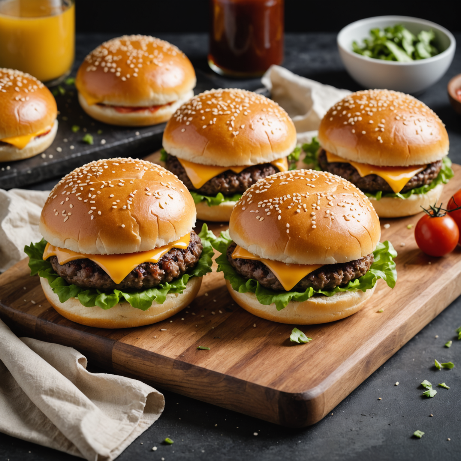 Hjemmelagde hamburgerbrød