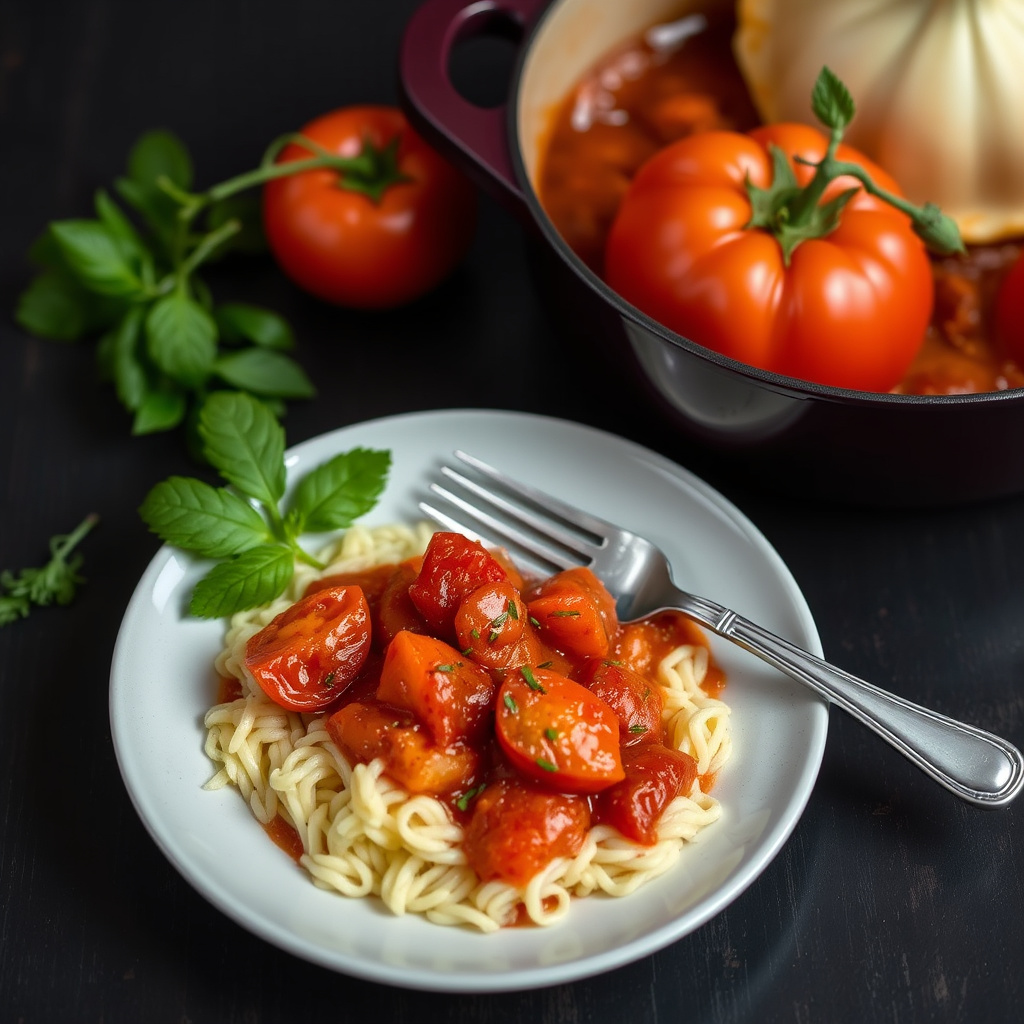 Hjemmelagde stuvete tomater