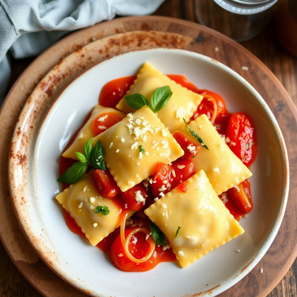 Hjemmelaget fireoste-ravioli