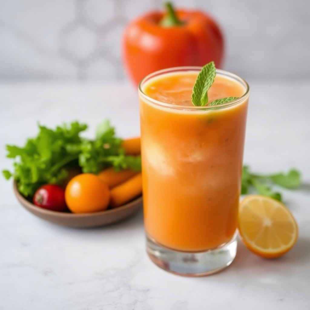 Hjemmelaget grønnsaksjuice-cocktail