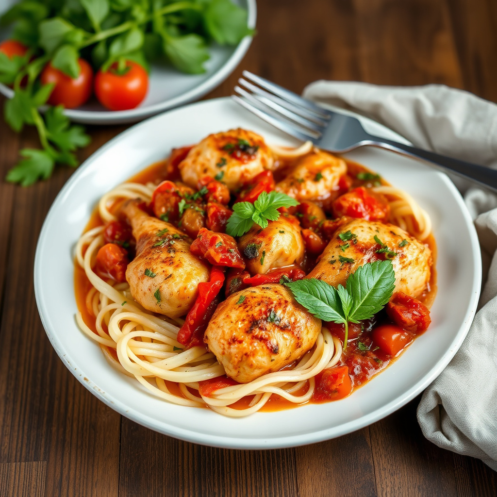 Hjemmelaget kylling cacciatore, siciliansk stil