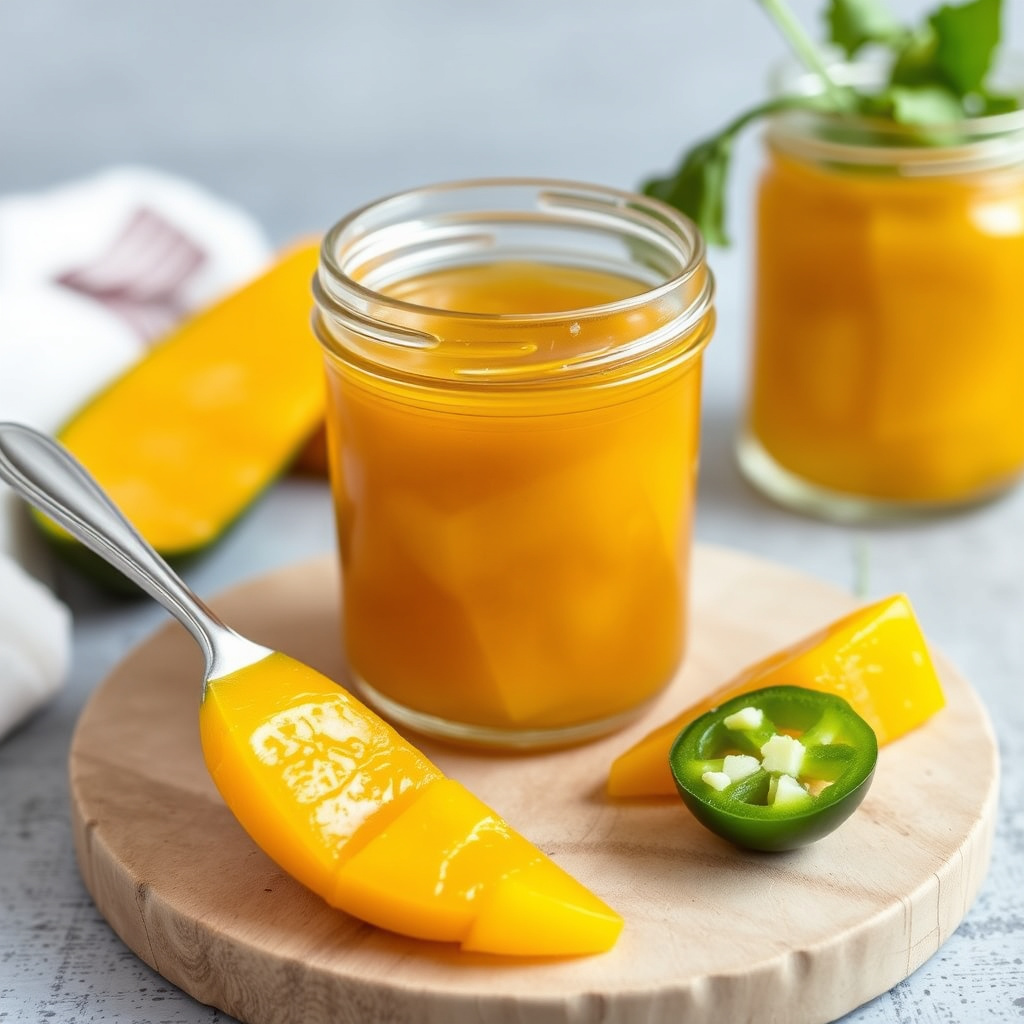 Hjemmelaget mango- og jalapenojelly