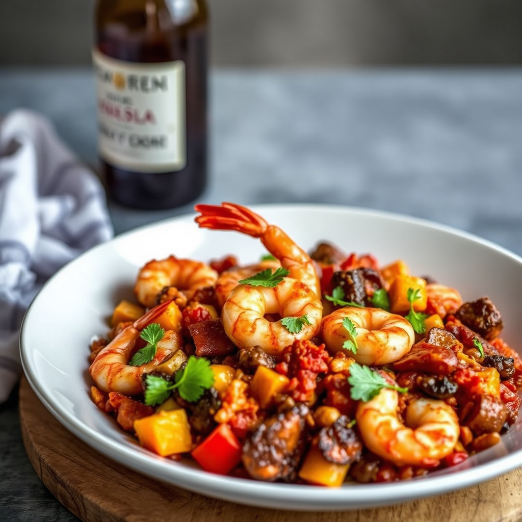 Hjertevarm spansk paella med sherry, chorizo og reker