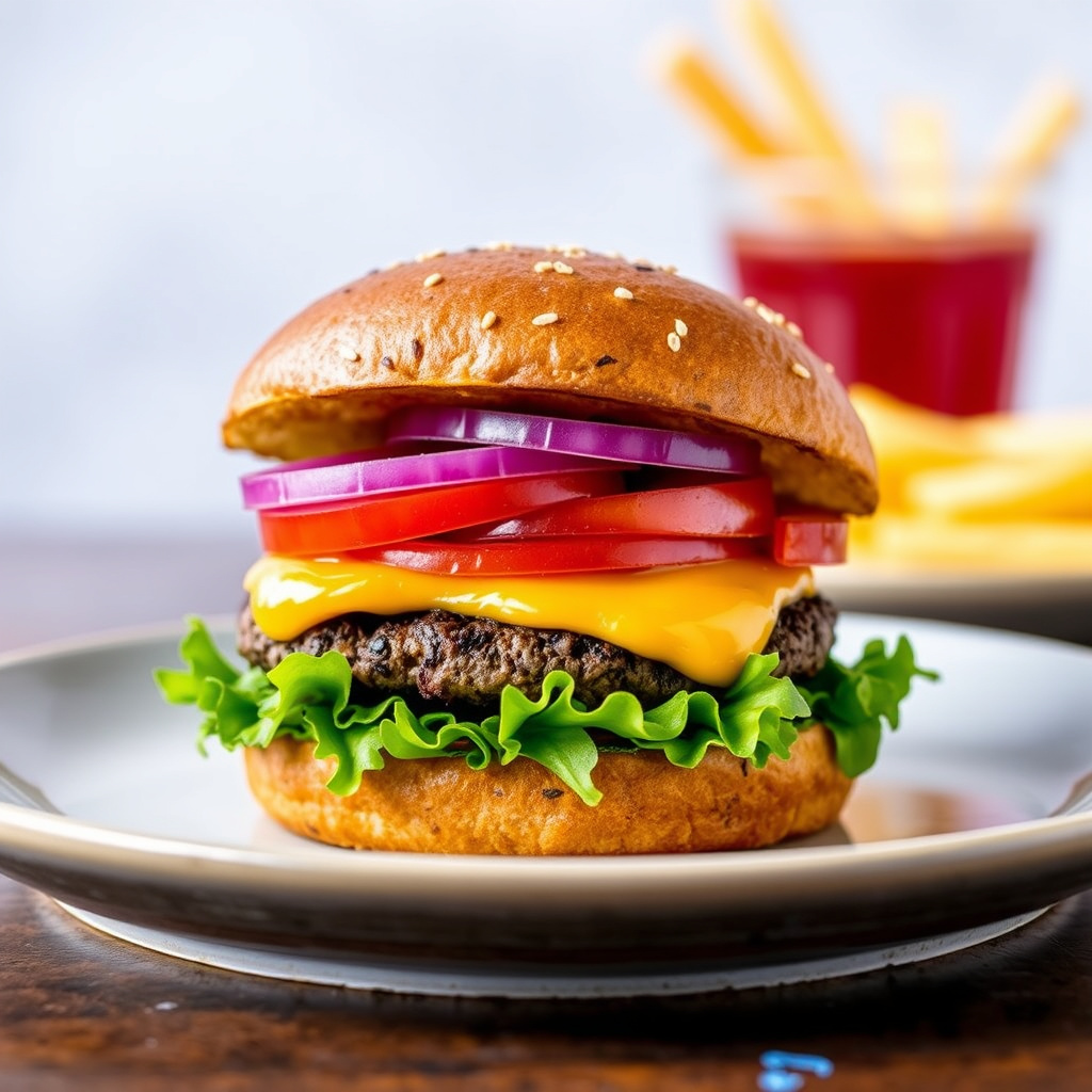 Hoisinburgere med grillet vårløk