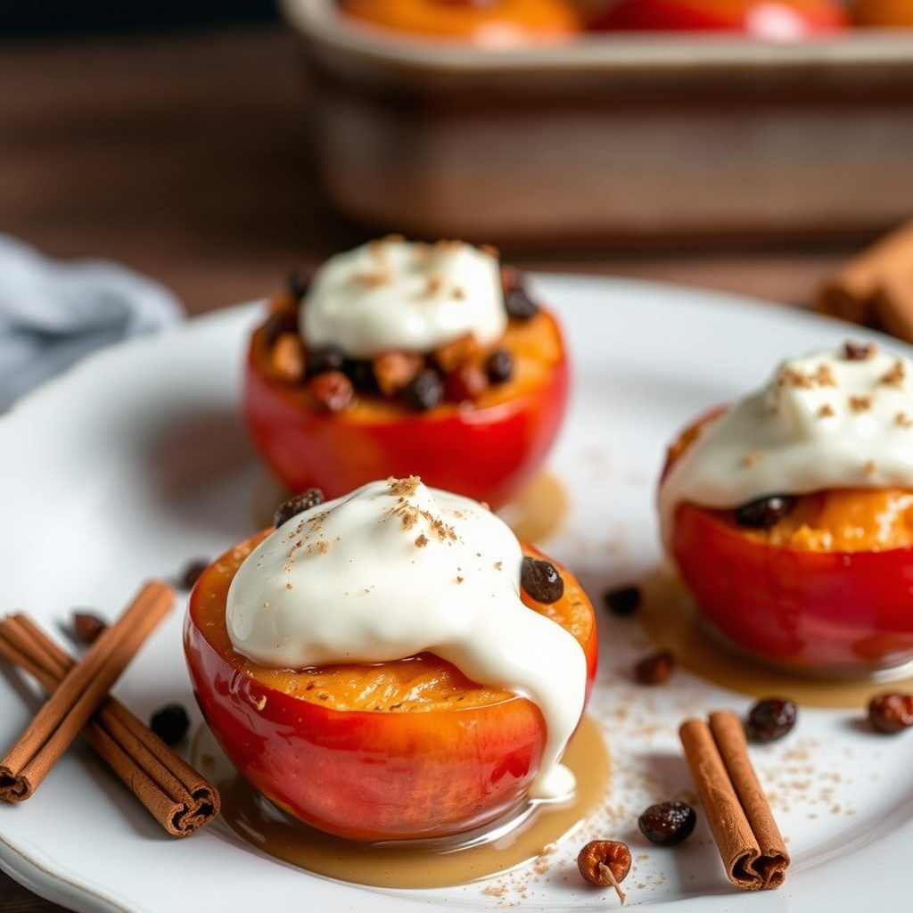 Honningbakte epler med rosiner og kanel