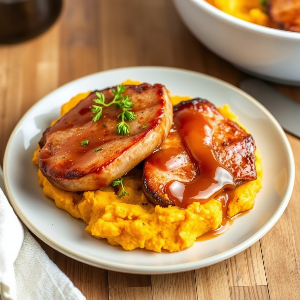 Honningglasert svinekotelett