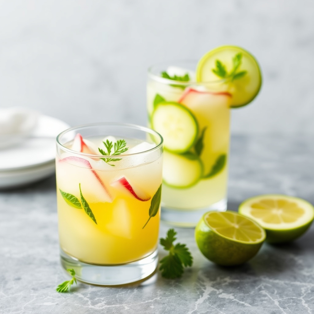 Honningmelon, jicama og agurksangria