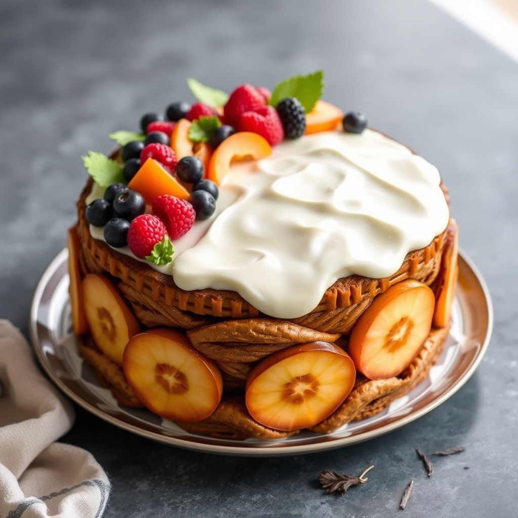 Høstfrukt-kurv-kake