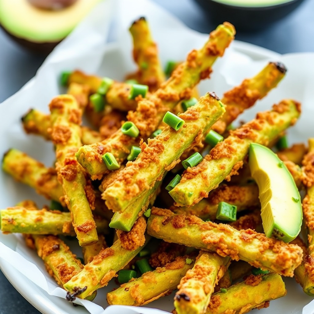 Sprø avokadofritter med chilipulver