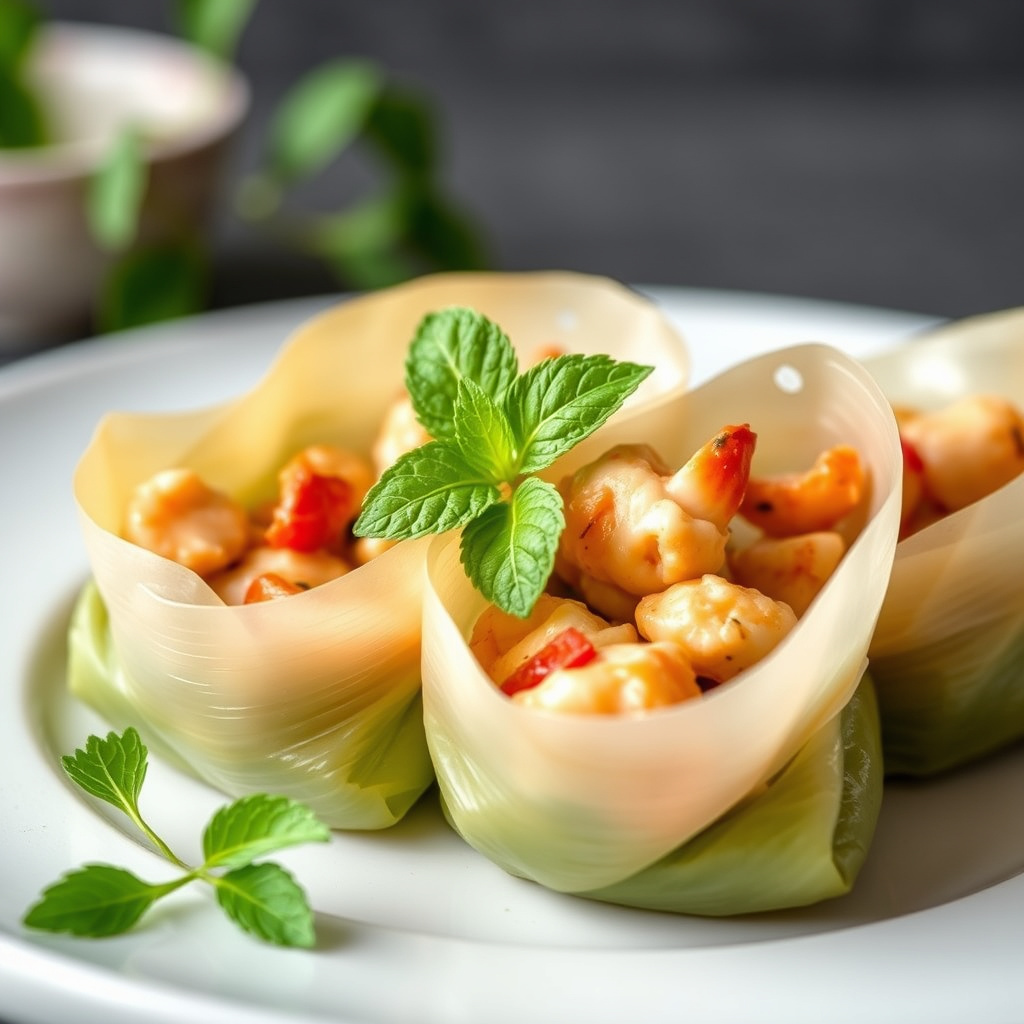 Hummer, kylling, mynte, Shao Mai