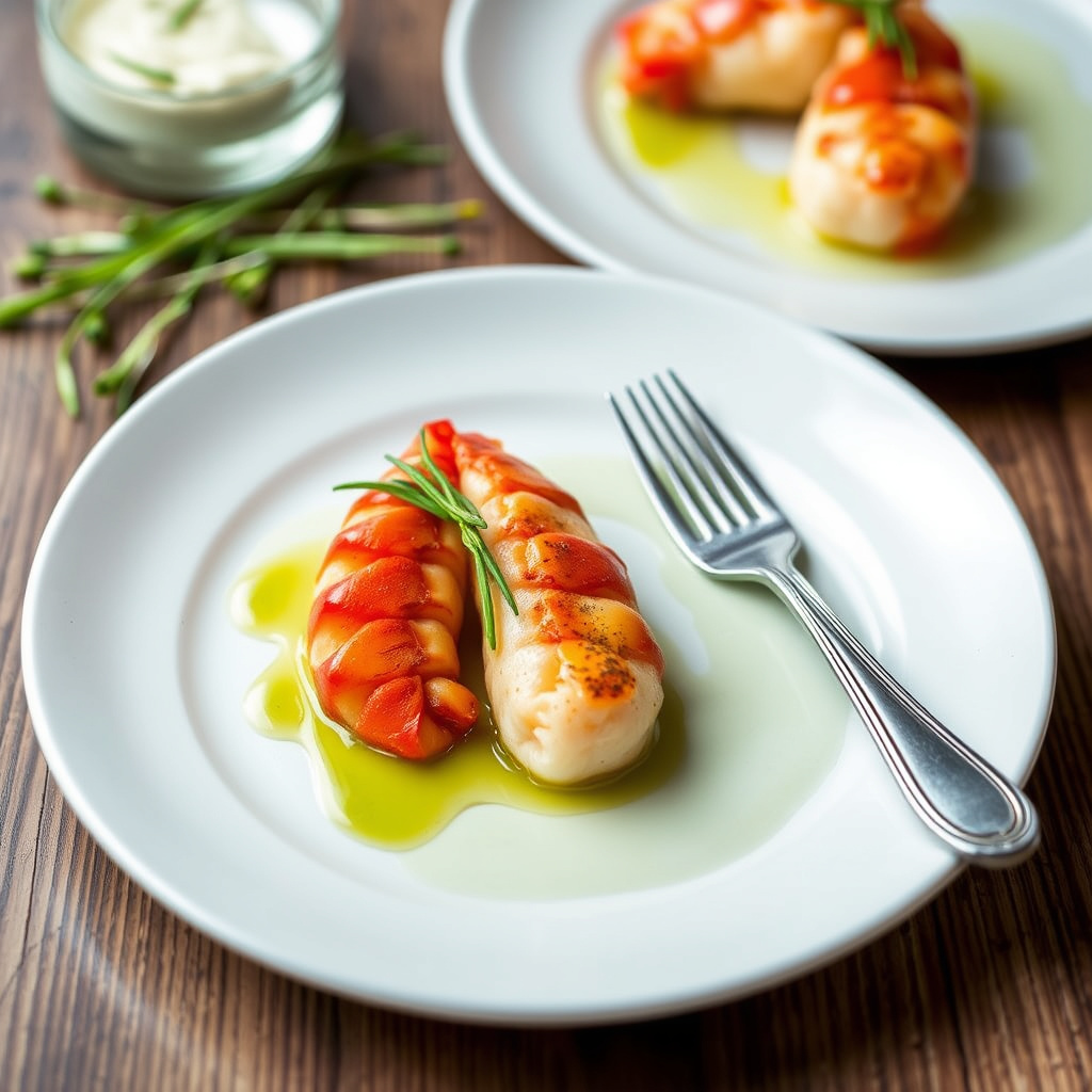 Hummergele med fersk estragonolje