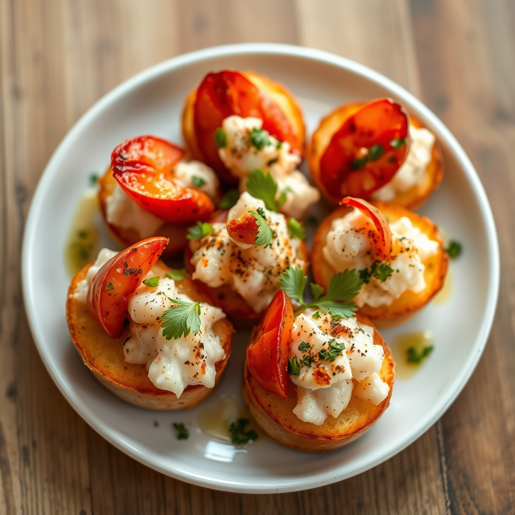 Hummerkrutonger med gyllen hvitløk, chili og surdeigsbrød