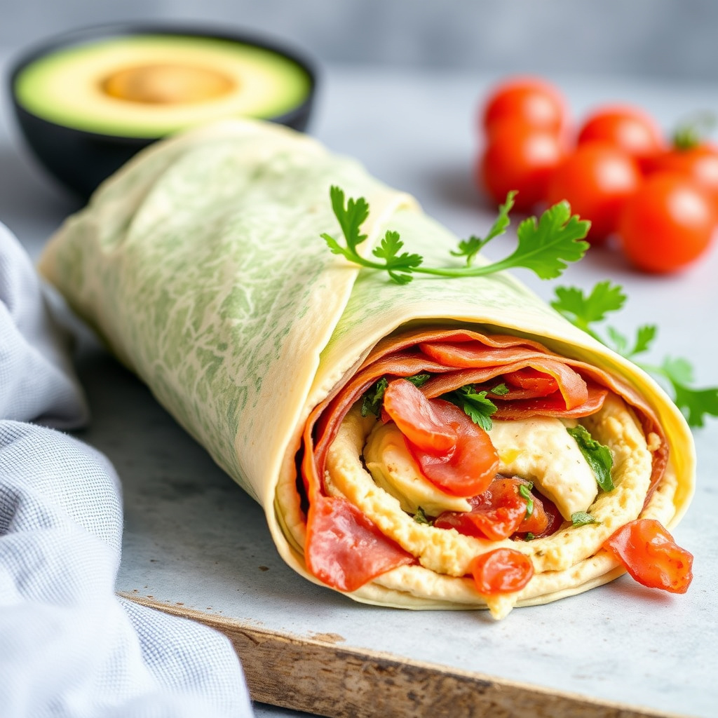 Hummus- og prosciuttowrap