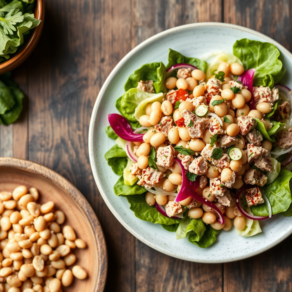 Hvit bønne- og tunfisksalat med radicchio