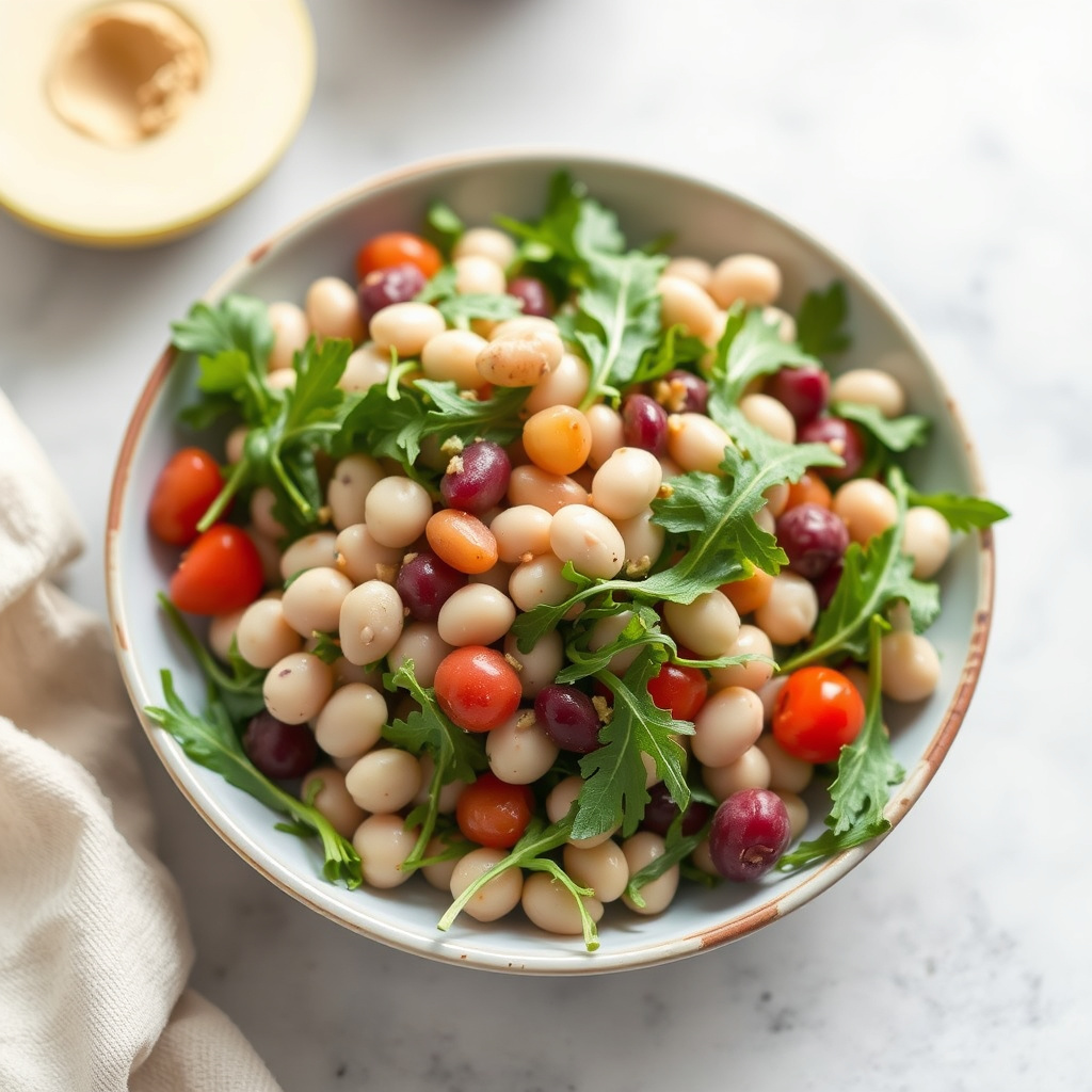 Hvit bønnesalat med ruccola