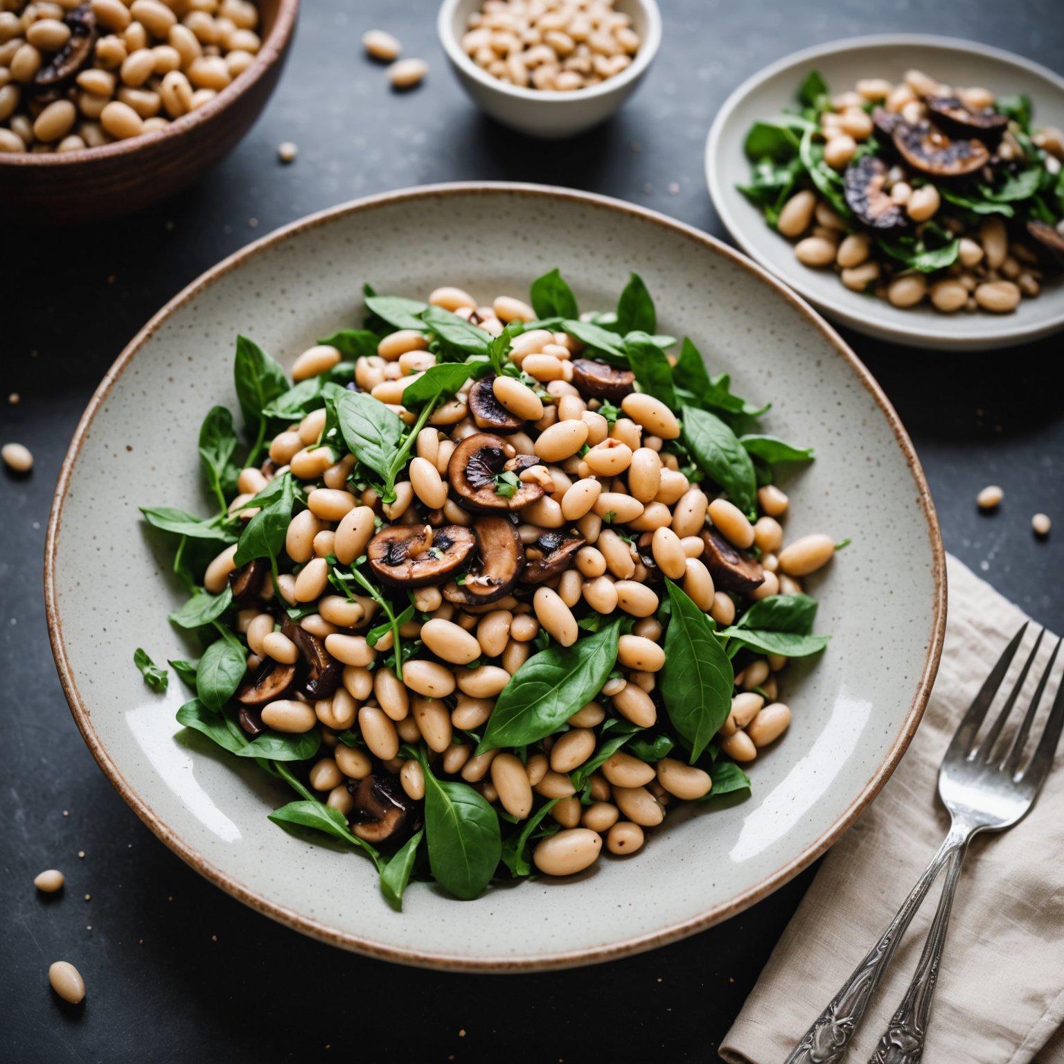 Hvit bønnesalat med shiitakesopp