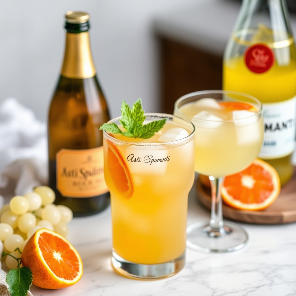 Hvit drue- og mandarinpunsj med Asti Spumante