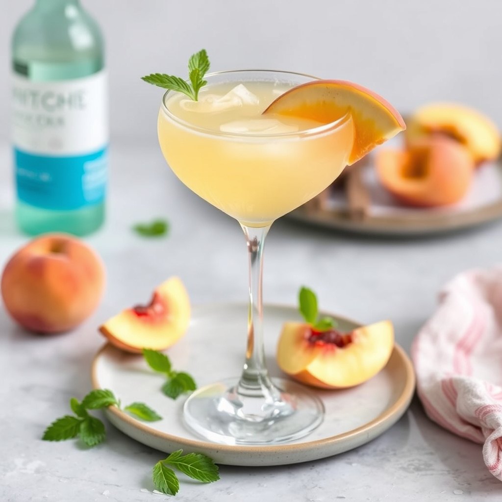 Hvit fersken sommer Bellini