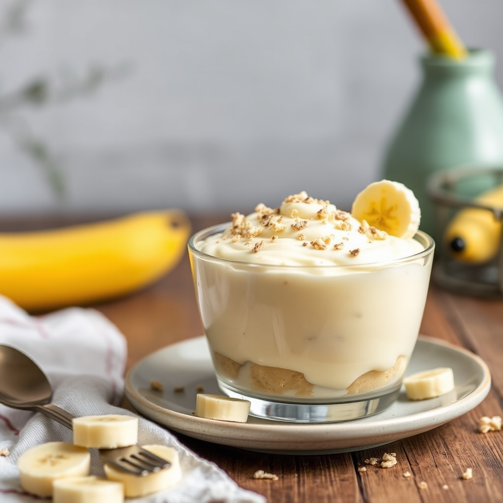 Hvit sjokolade bananpudding