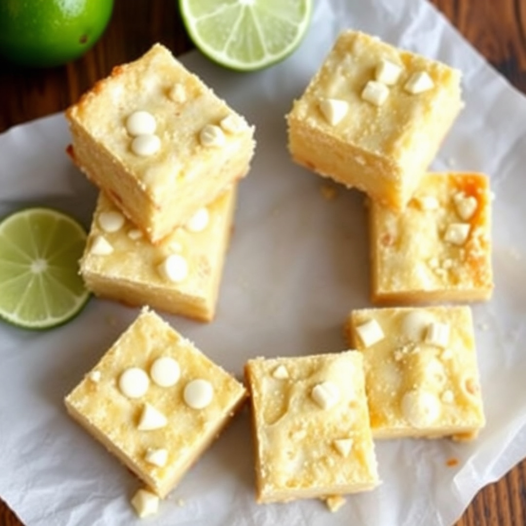 Hvit sjokolade og lime blondies