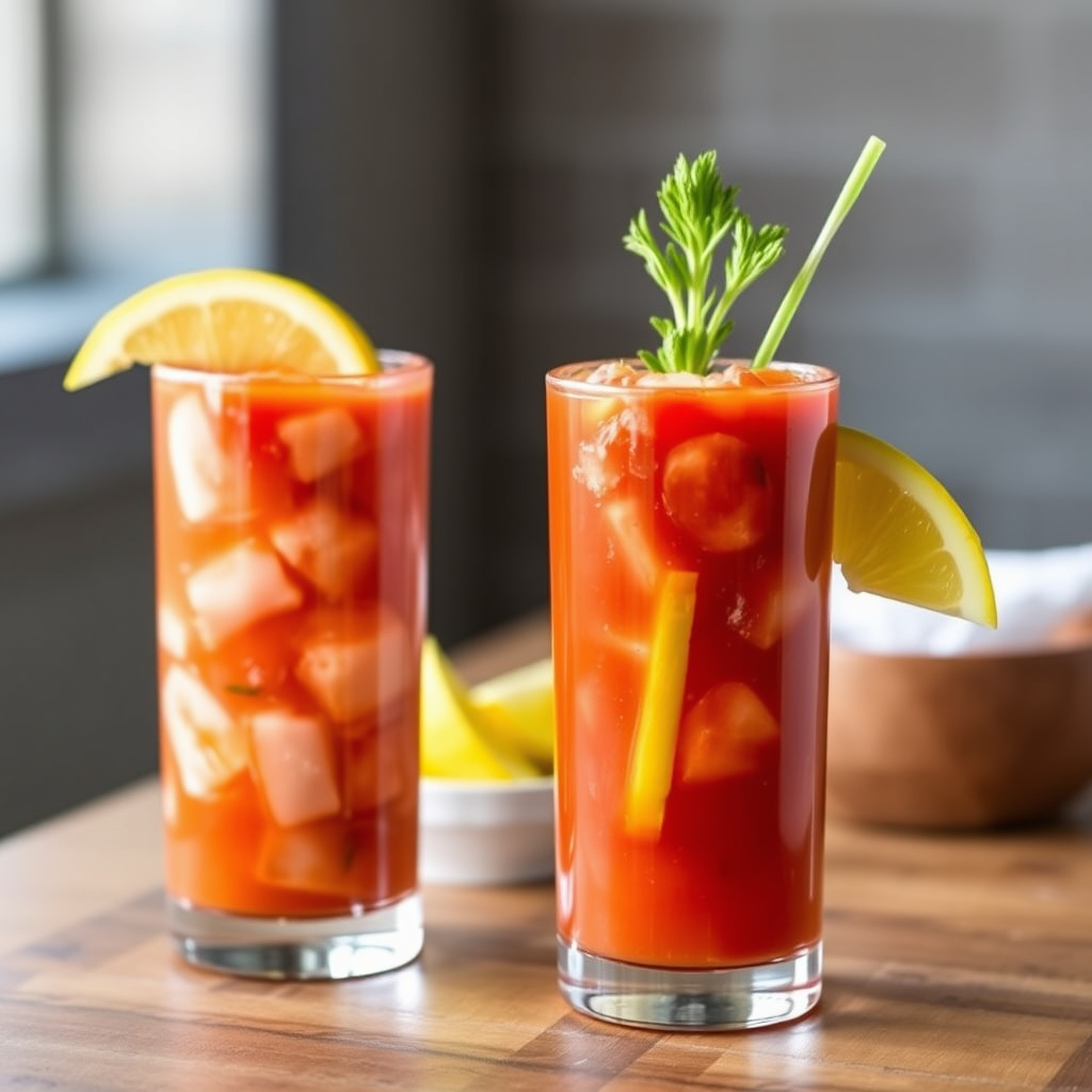 Hvit Bloody Mary med grønne tomater