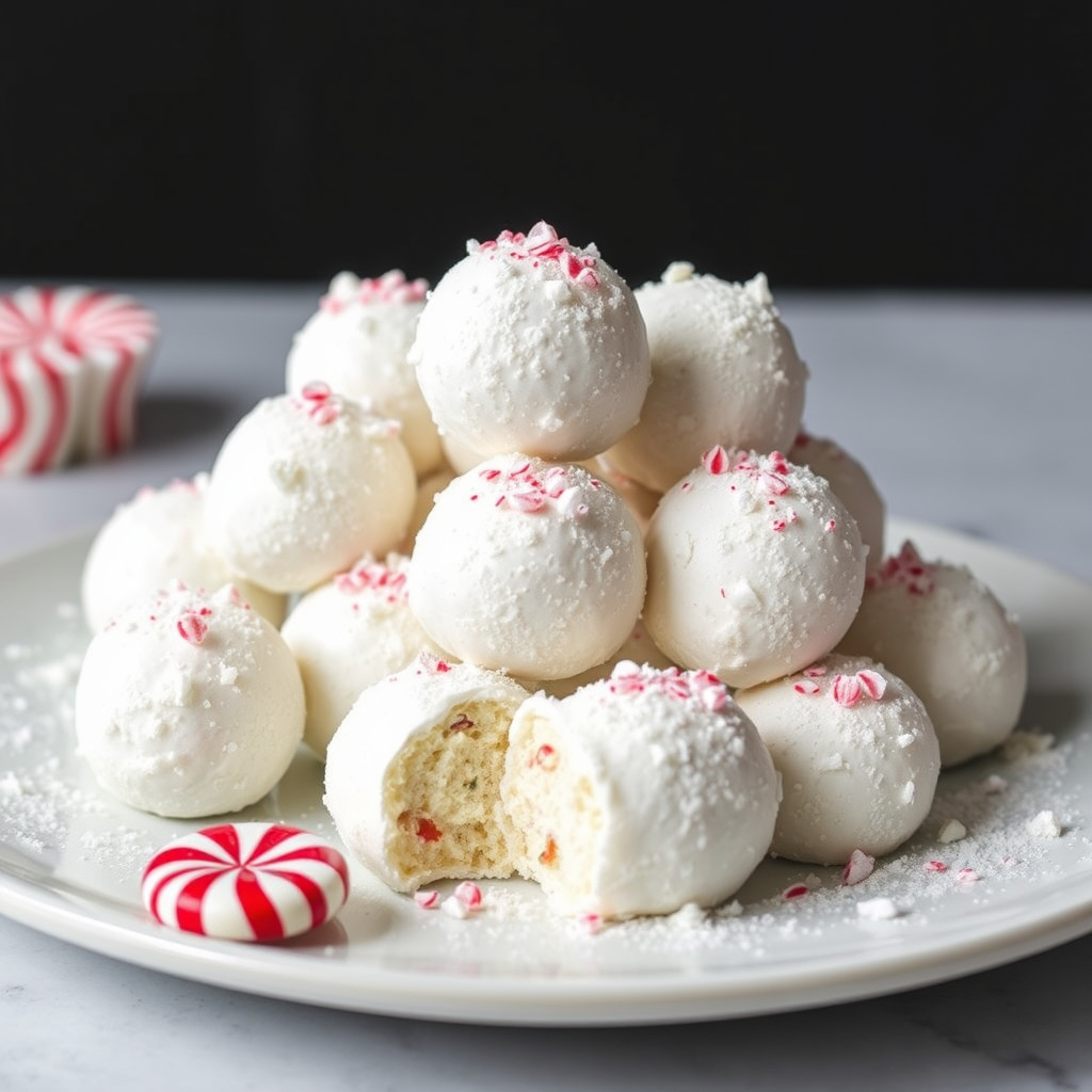 Hvite peppermyntesnøballer