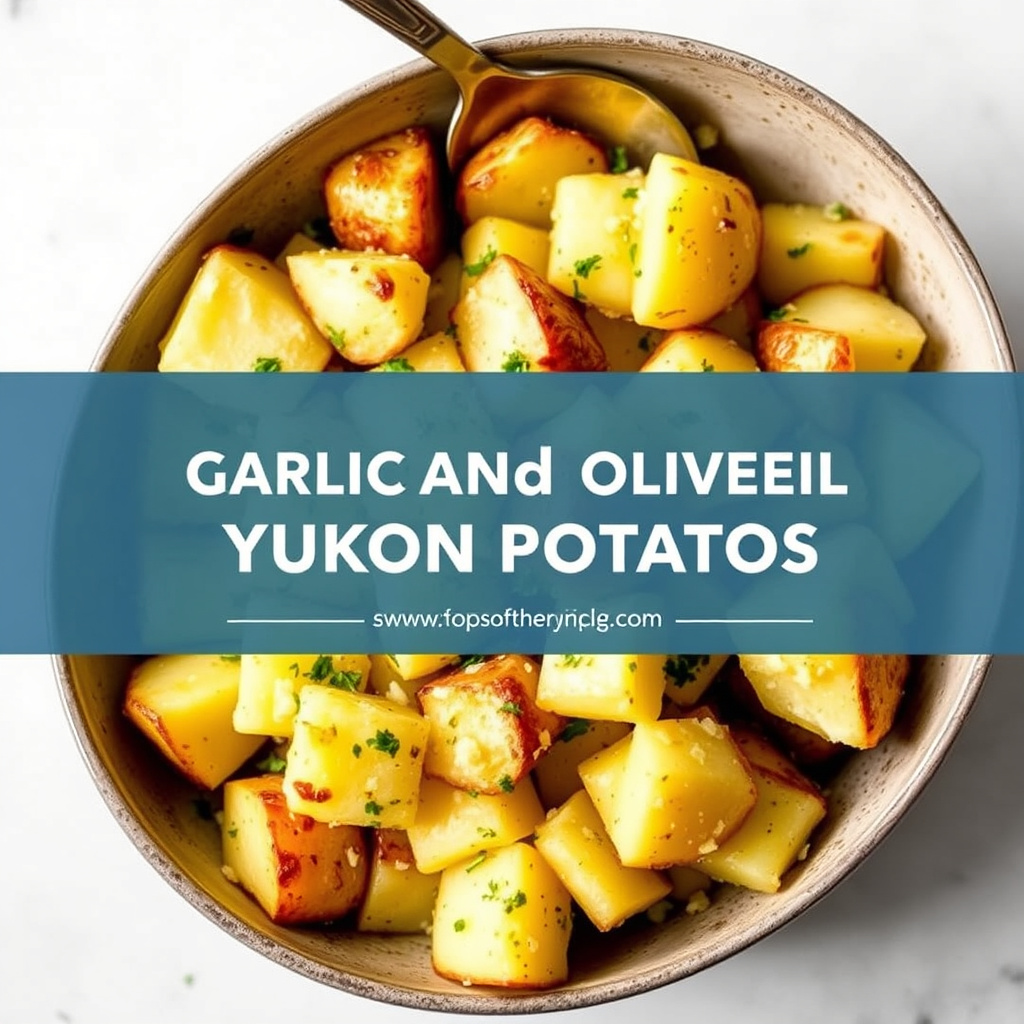Hvitløk og olivenolje knuste Yukon Gold-poteter