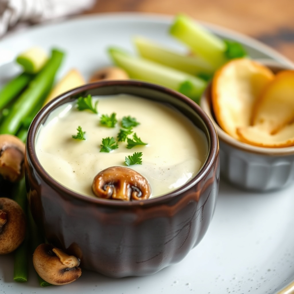 Hvitløkssoppfondue